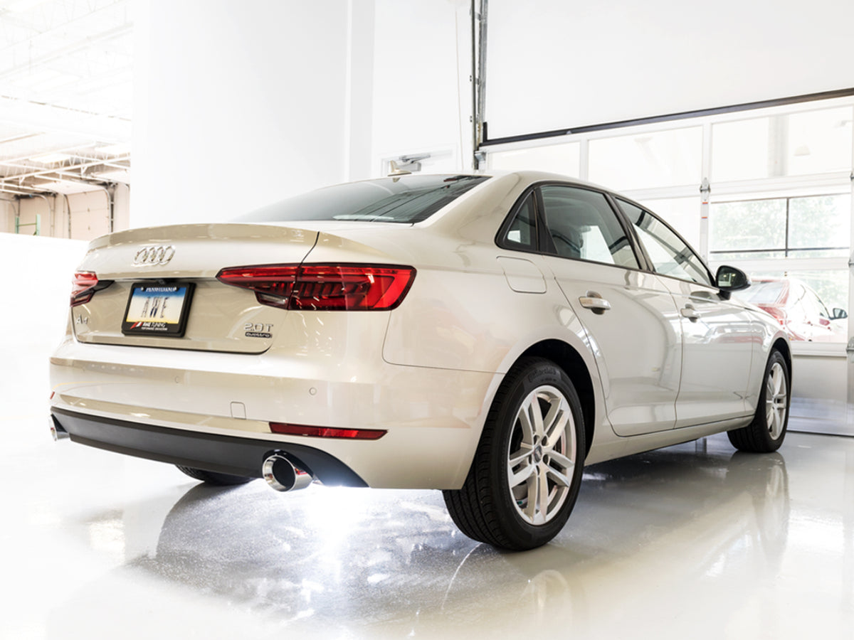 AWE Tuning Audi B9 A4 Track Edition Exhaust Dual Outlet - Chrome Silver Tips (Includes DP) - 3020-32024