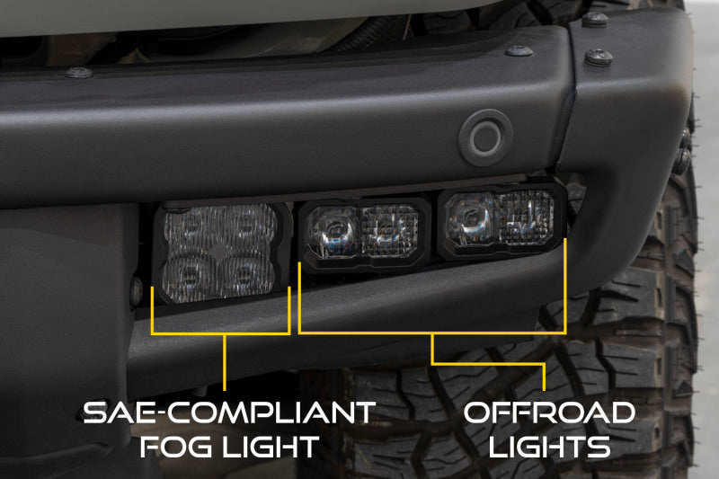 Diode Dynamics 21-Up Ford Bronco Stage Series Fog Pocket Kit - White Sport - DD7178 for 2021-2026 Ford Bronco - rear view