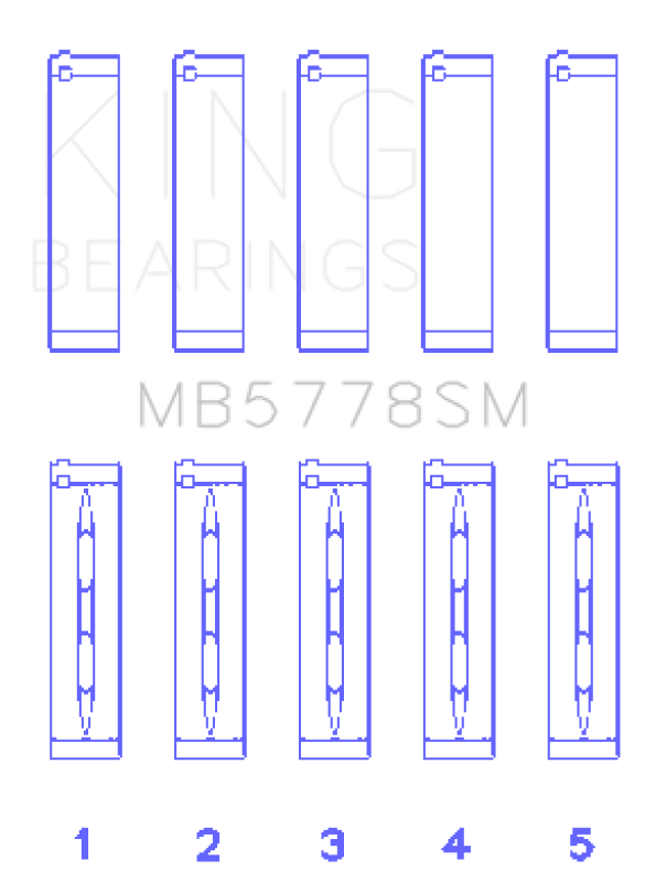 King Audi/VW 1.8/2.0 TSI/TFSI (Size 0.75 Oversized) Main Bearing Set - MB5778SM0.75