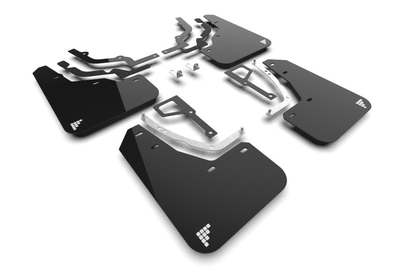 Rally Armor 2025 Hyundai Ioniq 5 N Black UR Mud Flap Silver Battery Logo - MF117-BAT-BLK-SIL