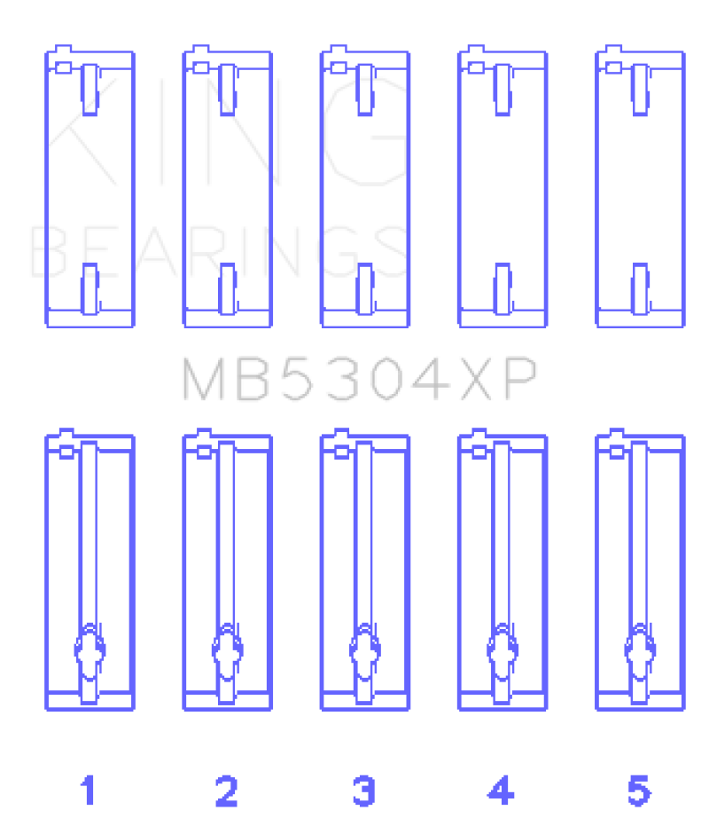 King Mazda B6/B6-T/ZM/B3/B5 (Size +0.5) Main Bearing Set - MB5304XP0.5