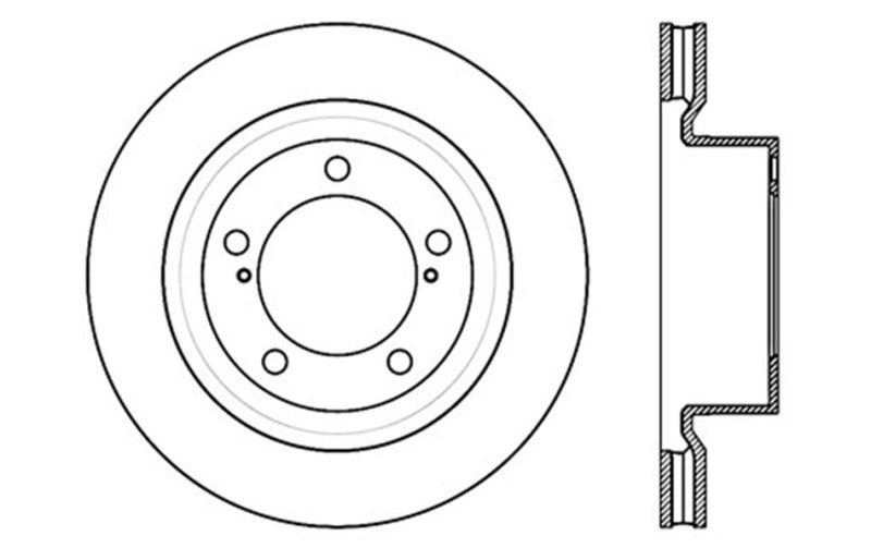 StopTech 07-19 Land Cruiser, LX570, Sequoia, Tundra Sportstop Cryo Sport Drilled Rotor, Front Left - 128.44156CL