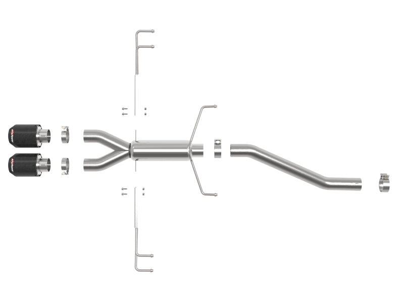aFe Takeda 2.5in 304SS Axle-Back Exhaust System 17-19 Honda Civic Type R L4-2.0L (t) - 49-36626-C