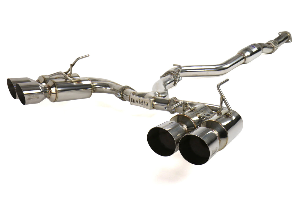 パーツ invidia r400 WRX STI GVB,GVF,VAB,VAG Invidia Gemini/R400 Single Layer Quad Stainless Steel Tip