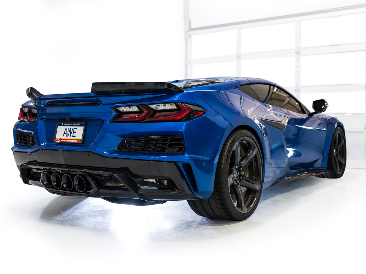AWE 23+ C8 Corvette Z06 SwitchPath Cat-Back Exhaust - Diamond Black Tips - 3025-43906
