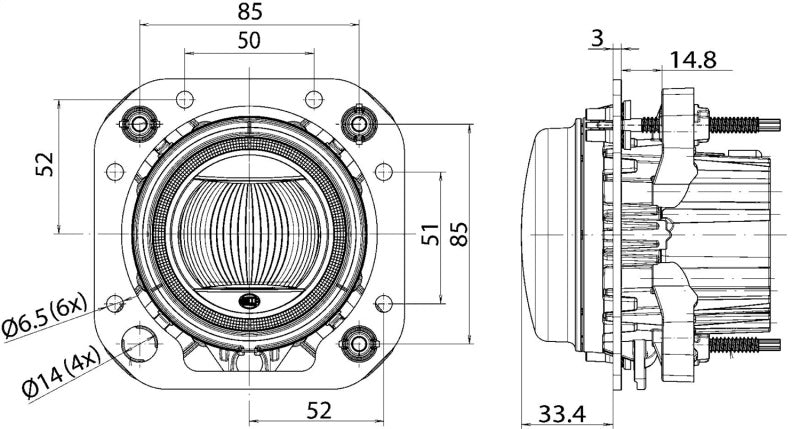 Hella 90mm L4060 LED High Beam / Driving Lamp Module - 011988121