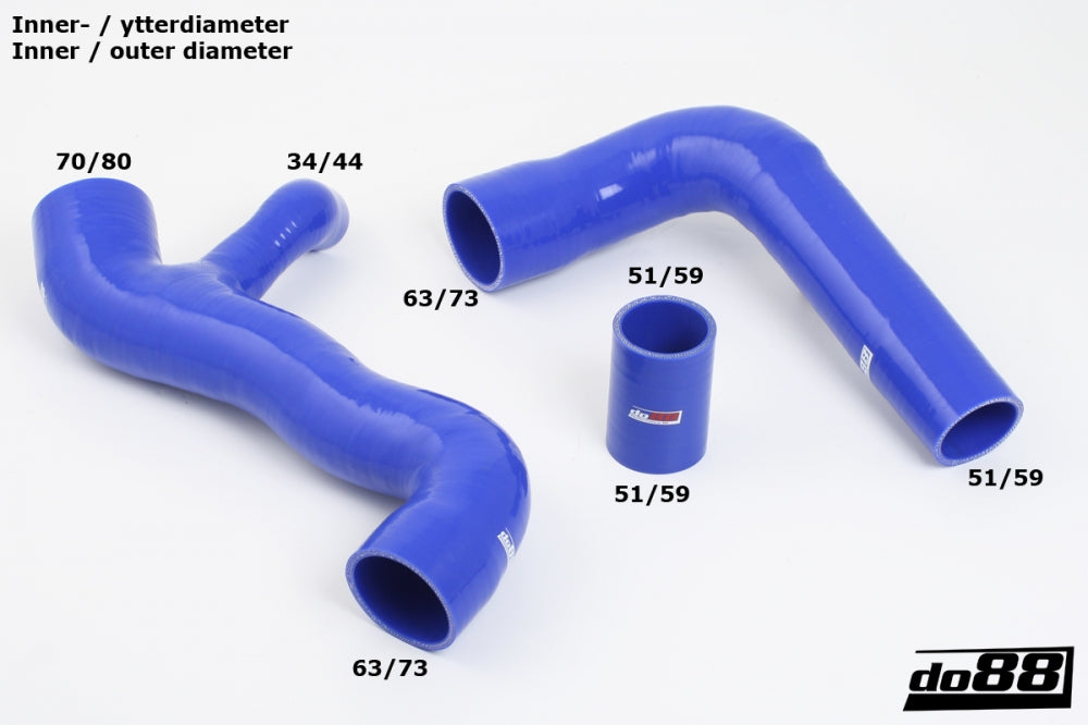 do88 - Ford Focus RS MKII Pressure hoses with symposer Blue - DO88-KIT137-MS-S