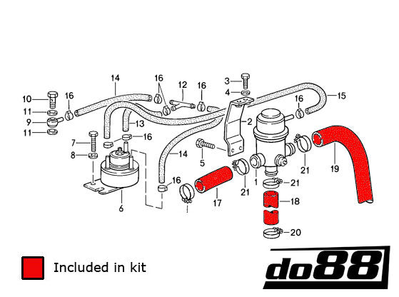 do88 - Porsche 930 Turbo Air injection hoses - CLAMP-KIT143