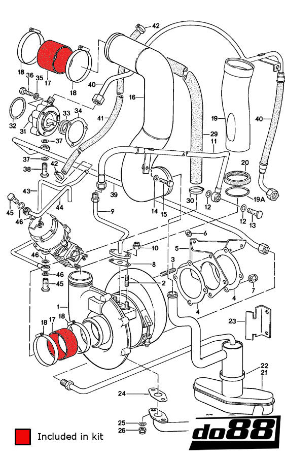 do88 - Porsche 930 Turbo Inlet hoses for turbo - CLAMP-KIT145
