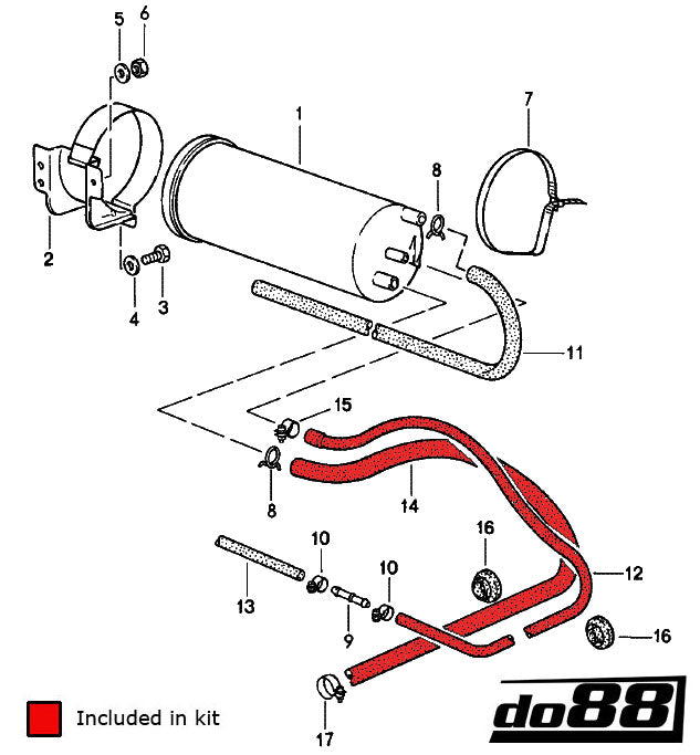 do88 - Porsche 930 Turbo Carbon canister hoses - CLAMP-KIT146