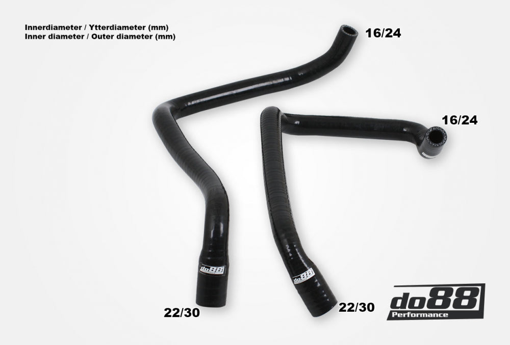 do88 - Volvo 740 760 780 940 960 D24 Heater hoses Black - DO88-KIT207S