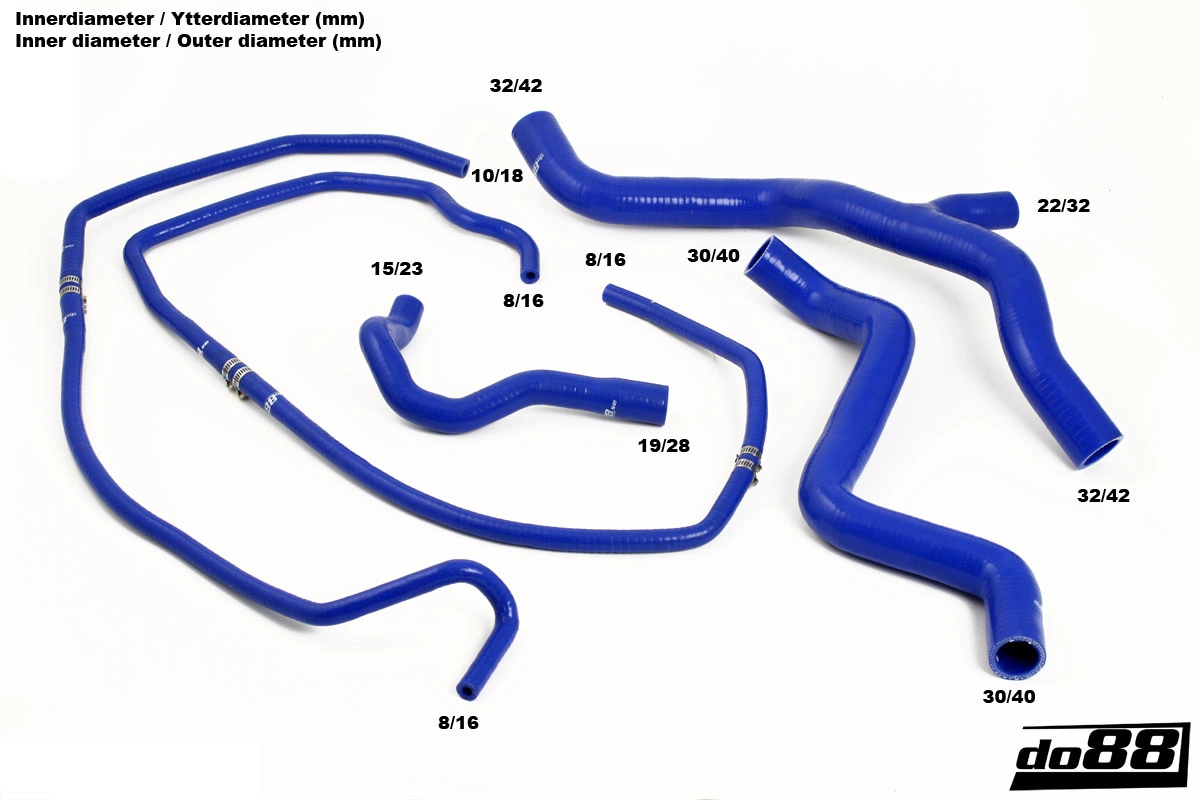 do88 - Volvo C30/C70/S40/V50 Turbo 04-13 Coolant hoses Black - DO88-KIT38R