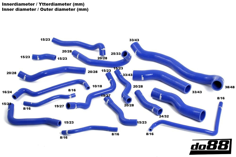 do88 - VW GOLF Audi A3 2.0 TSI/TFSI DSG Coolant hoses Black - DO88-KIT45B