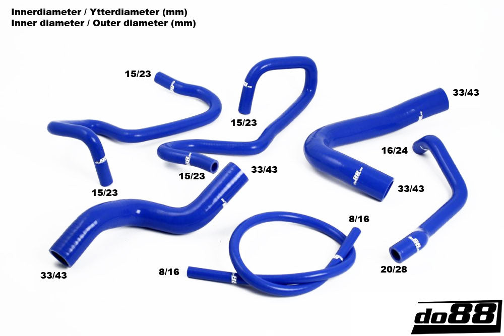 do88 - Volvo 960/SV90 Coolant hoses Blue - DO88-KIT46B