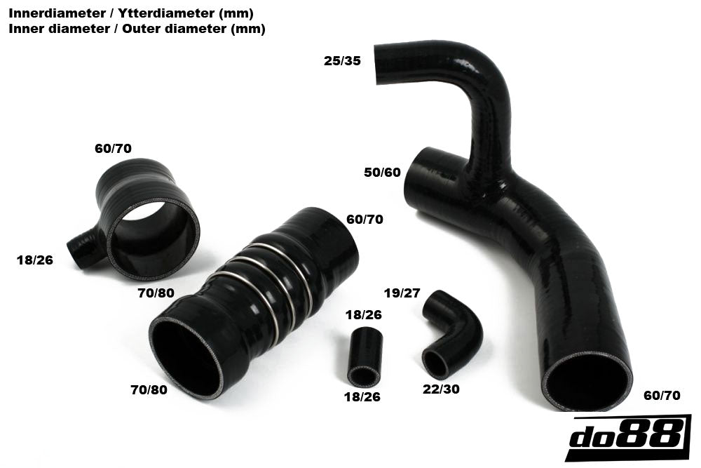 do88 - Audi Quattro 20v Pressure hoses Black - DO88-KIT66S