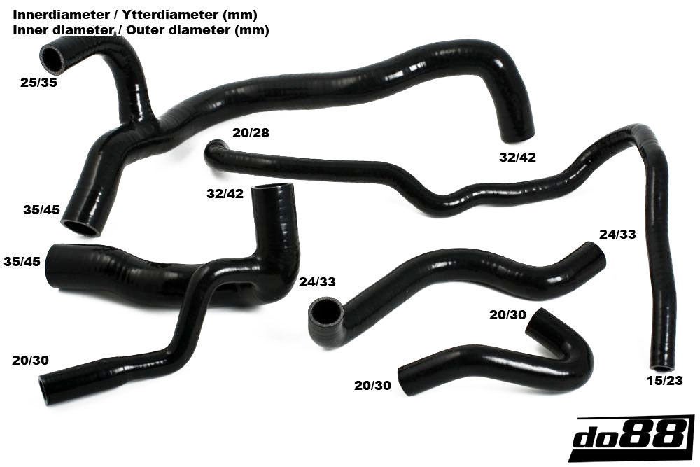 do88 - Audi Quattro 20v Radiator hoses Black - DO88-KIT67S
