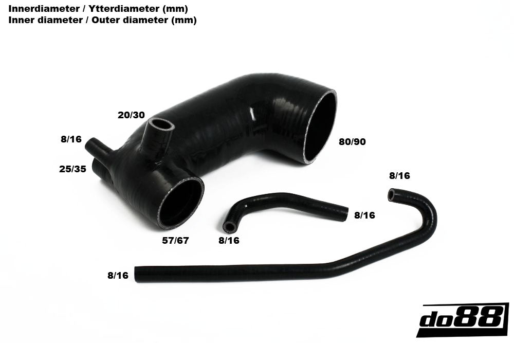 do88 - Audi Quattro 20v Inlet hose Black - CLAMP-KIT68