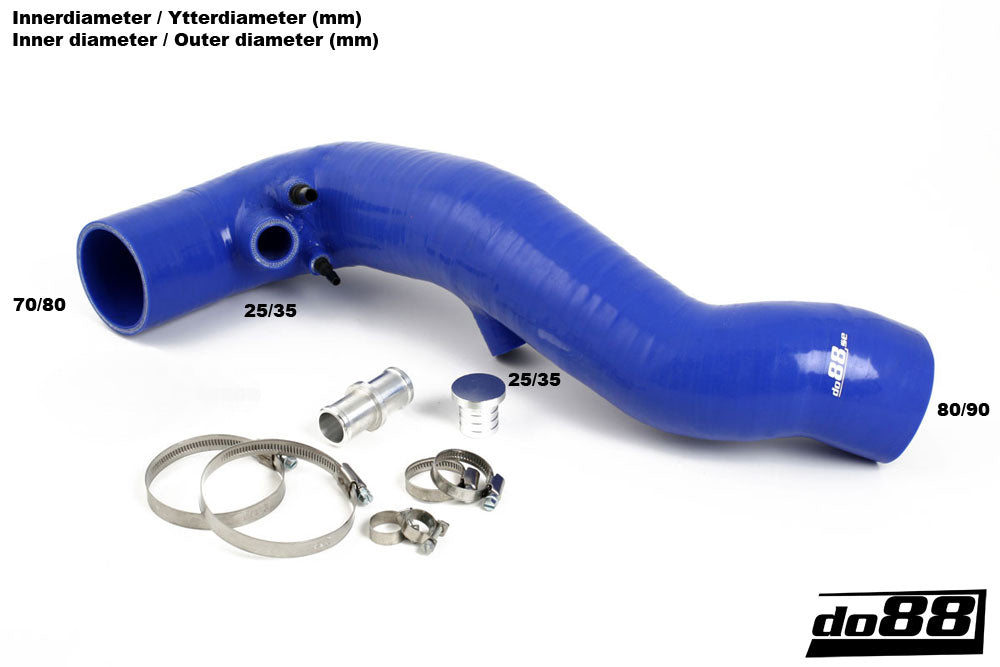 do88 - Volvo S60/V70/XC70/S80/XC90 Turbo 3" Inlet hose Red - DO88-KIT73R