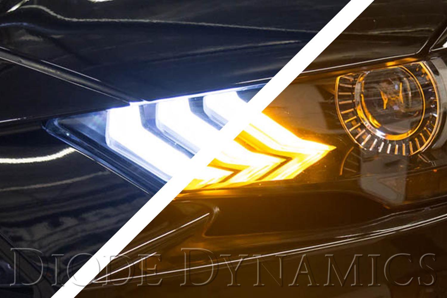 Clearance - Diode Dynamics 18-23 Ford Mustang DRL LED Boards DD2280 for 2018-2023 Ford Mustang - front view