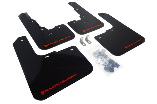 Rally Armor 13-16 Dodge Dart Black UR Mud Flap w/ Red Logo - MF39-UR-BLK/RD for 2013-2016 Dodge Dart - front view