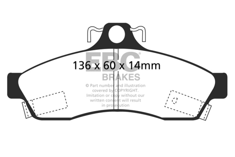 EBC 92-96 Chevrolet Caprice 4.3 Police Ultimax2 Rear Brake Pads - UD628