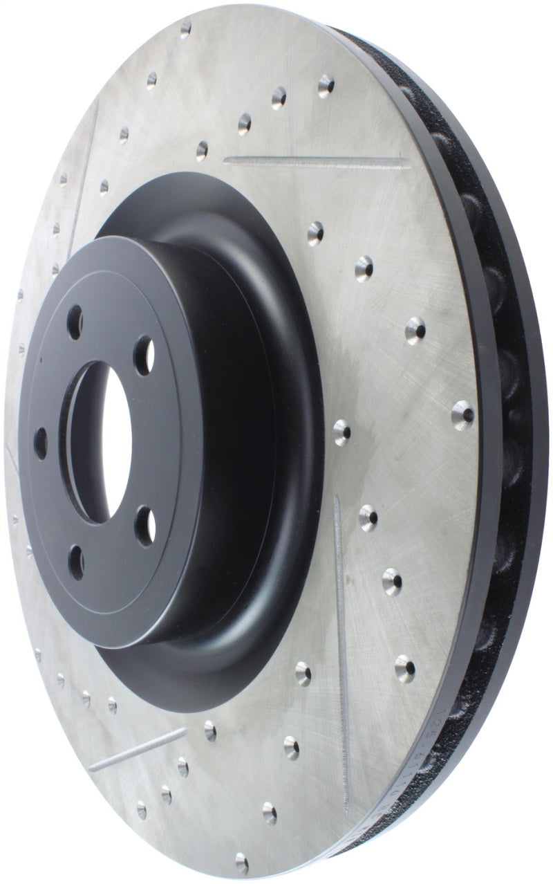 StopTech Slotted &amp; Drilled Sport Brake Rotor - 2015 Ford Mustang GT - Front Right - 127.61116R