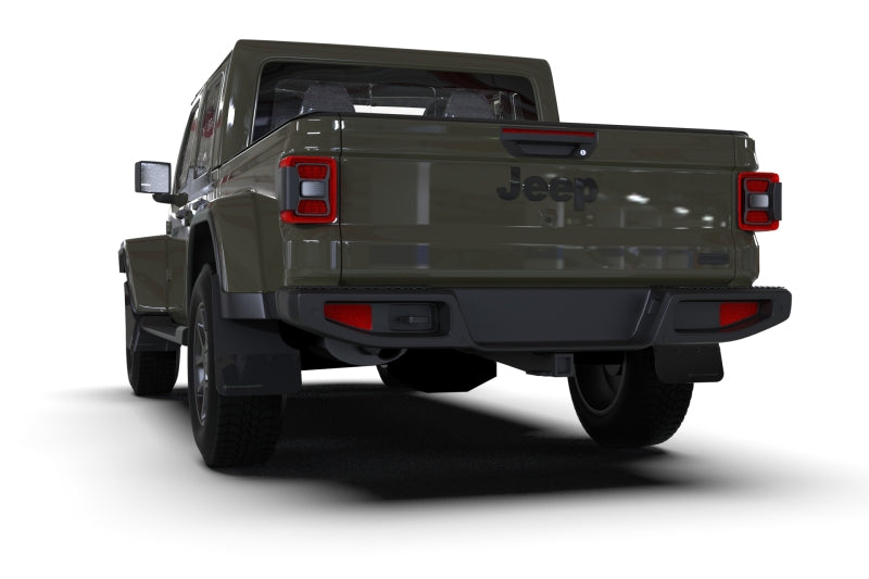 Rally Armor 19-24 Jeep JT Gladiator (Mojave/Rubicon) Black Mud Flap w/Army Green Logo - MF104-BLK-AGN