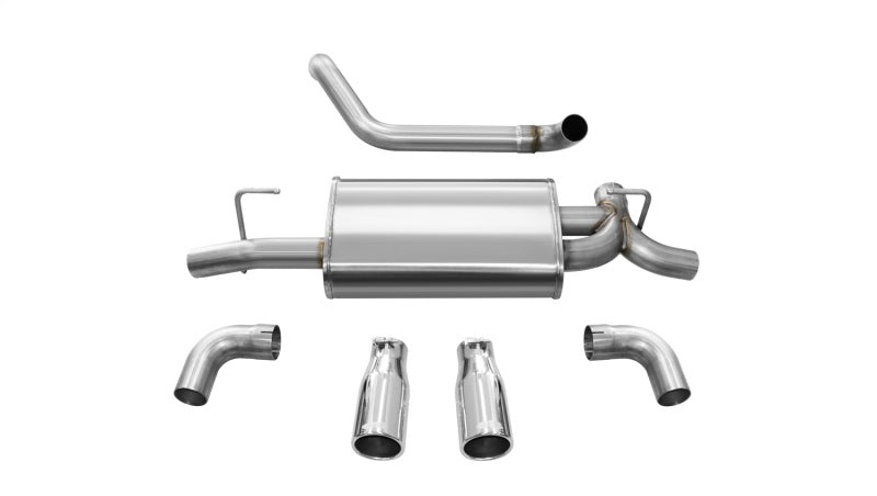 Corsa 2018-2024 Jeep Wrangler JL 2.5in Dual Rear Exit Polished Tips Sport Axle-Back Exhaust - 21014