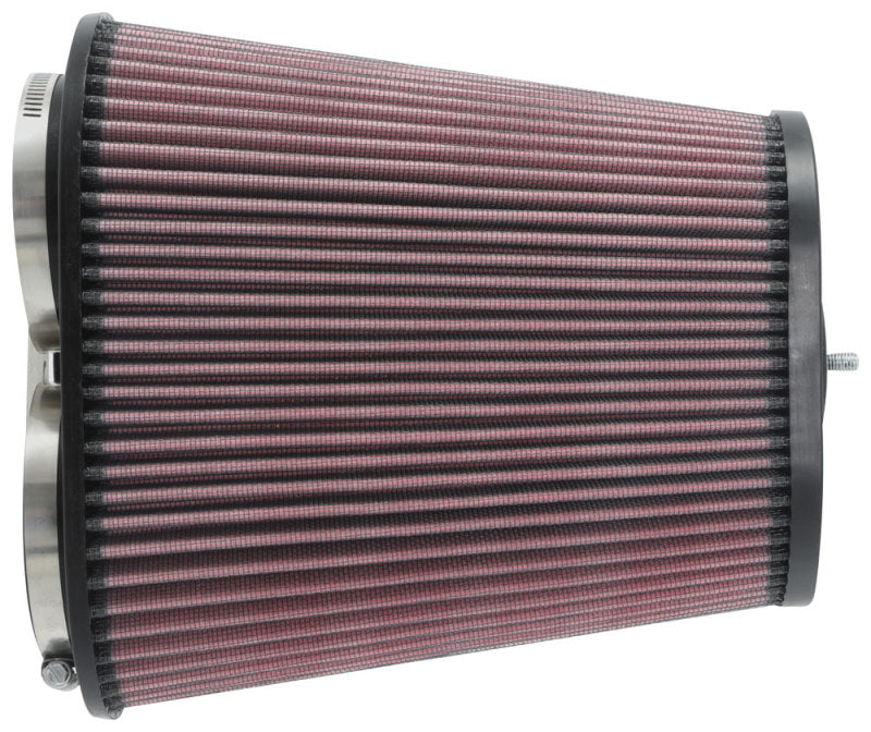 K&amp;N Universal Clamp-On Air Filter 3-1/8in Dual FLG  8-7/8in X 5-3/16 B 6-1/4in X 4IN T, 9inH W/STUD - RU-1012
