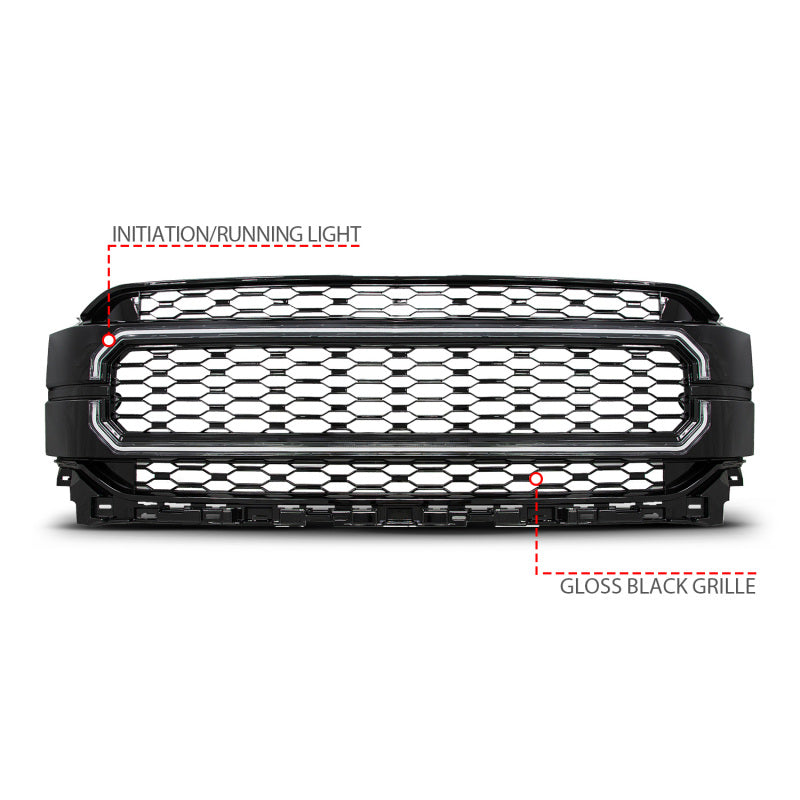 Anzo 21-23 Ford F150 Black Housing Full LED Light Tube Front Grille - 901029