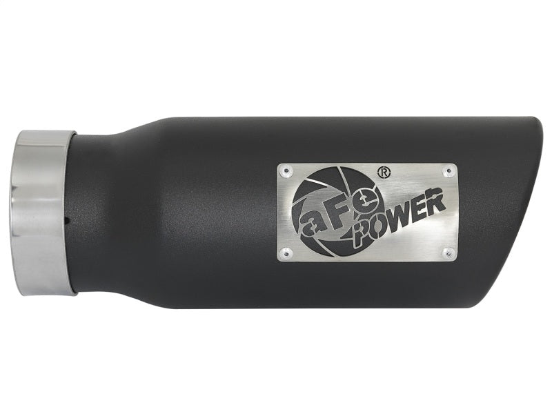 aFe MACH Force-Xp 409 Stainless Steel Exhaust Tip 3.5 In x 4.5in Out x 12in L Clamp-On - 49T35451-B12