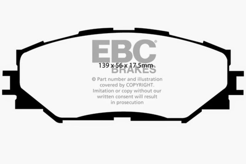 EBC 10-12 Lexus HS250h 2.4 Hybrid Yellowstuff Front Brake Pads - DP41791R