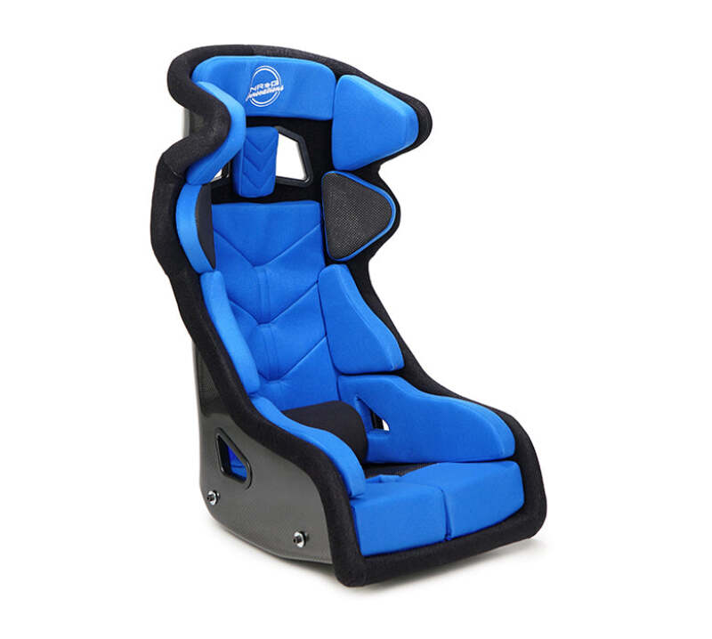 NRG FIA Competition Seat w/ Head Containment & Comp Fabric Velcro Paddings Small Thin Cushion - Blue - FRP-RS700M-BL1 - front view