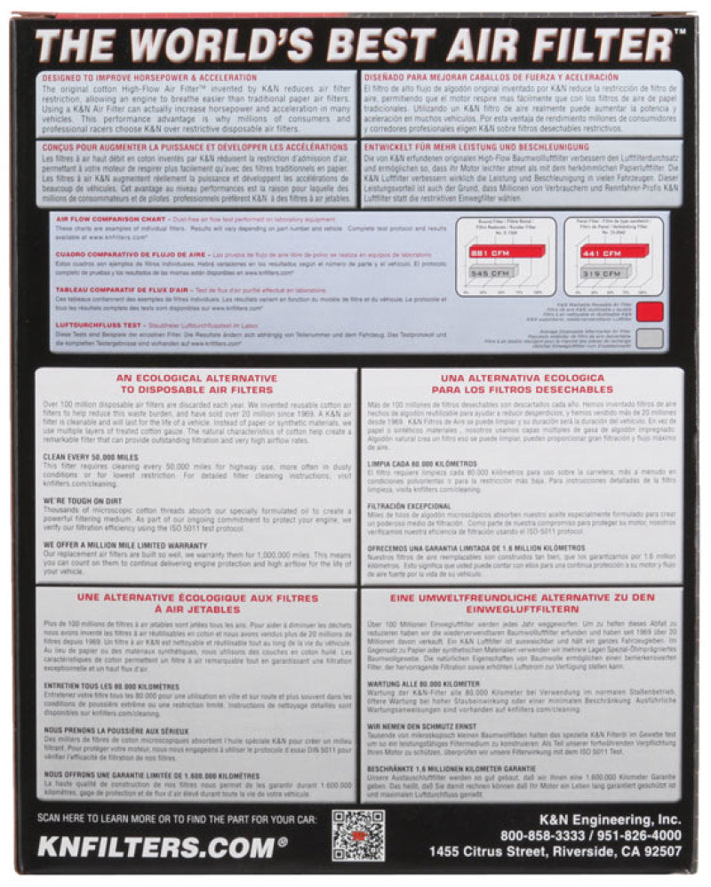 K&N Replacement Air FIlter 18-20 Renault Megane IV 1.8L L4 - 33-3152