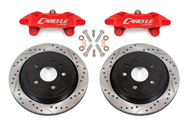 BMR 97-04 Chevrolet Corvette C5 Brake Kit For 15in Conversion Drilled &amp; Slotted Rotors Red Calipers - DBK553