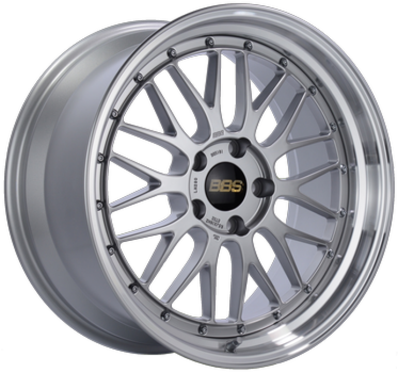 BBS LM 20x9.5 5x112 ET38 PFS Diamond Silver Center Diamond-Cut Rim Wheel - PFS/Clip Req - LM458DSPK by BBS