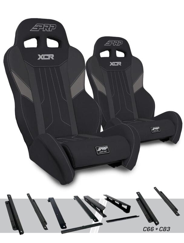 PRP Honda Talon XCR Suspension Seats Kit (Pair) - Black & Gray - A8001-PORXP-C66-203