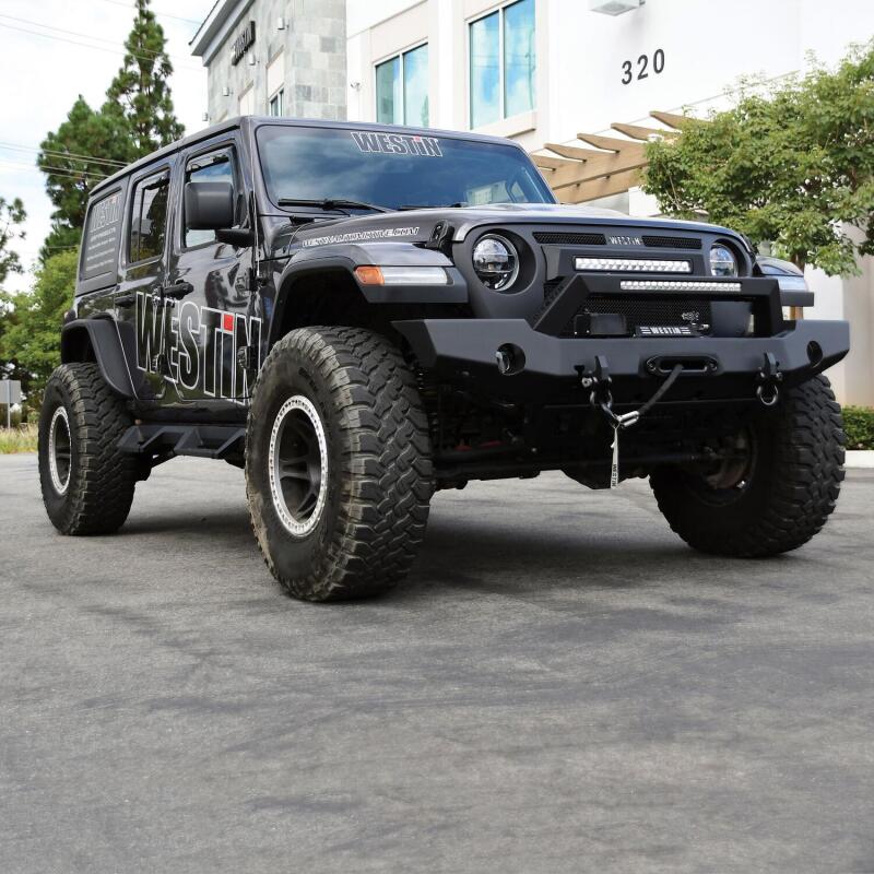 Westin 18-20 Jeep Wrangler WJ2 Full Width Front Bumper w/LED Light Bar Mount Textured Black - 59-80125