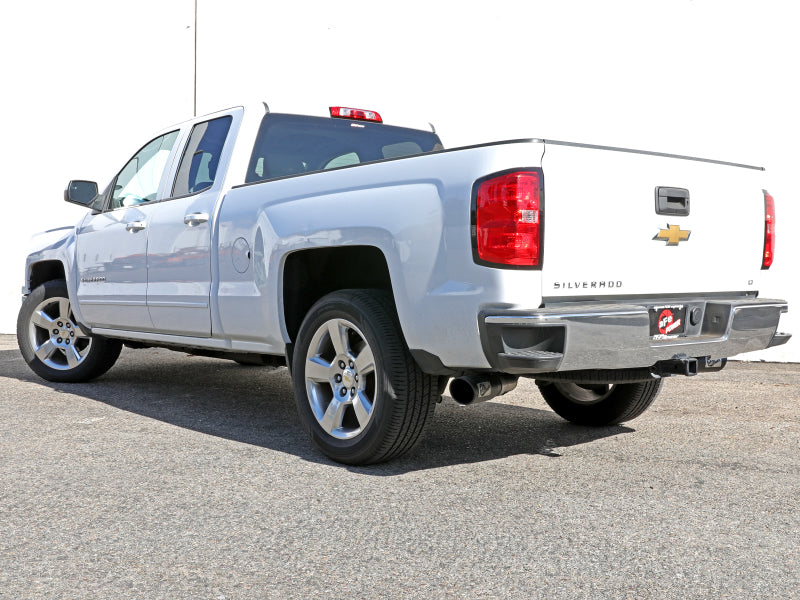 aFe Gemini XV 3in 304 SS Cat-Back Exhaust w/ Cutout 14-19 GM Trucks 4.3L/5.3L w/ Black Tips - 49-34132-B