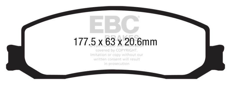 EBC 12 Ford F250 (inc Super Duty) 6.2 (2WD) Greenstuff Front Brake Pads - DP63000