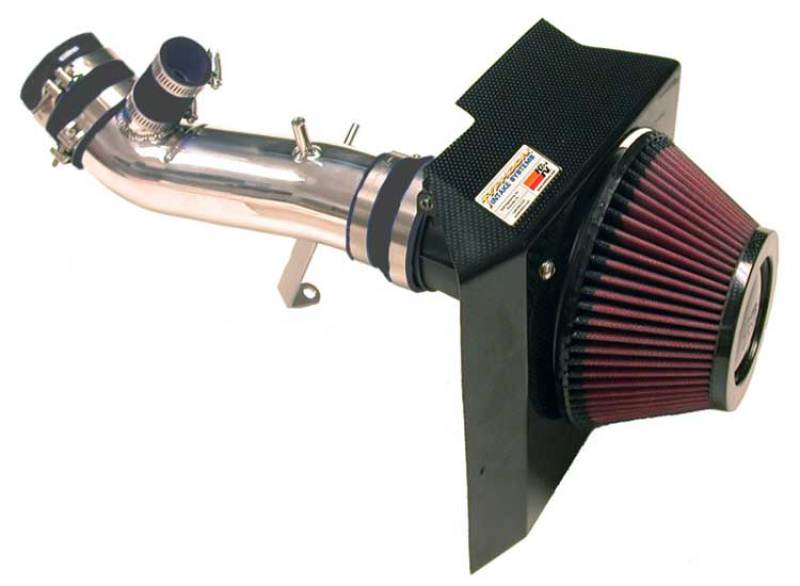 K&N 03-04 Evo 8 ONLY Polished Typhoon Short Ram Intake - 69-6543TP for 2003-2005 Mitsubishi Lancer - front view