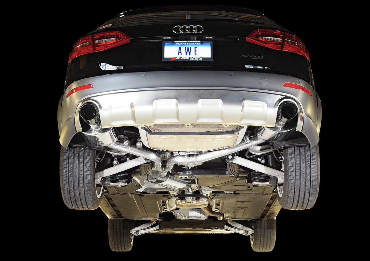 AWE Tuning Audi B8.5 All Road Touring Edition Exhaust - Dual Outlet Polished Silver Tips - 3015-32016
