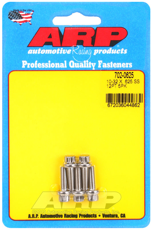 ARP 10-32 x .625 12pt SS bolts - 702-0625