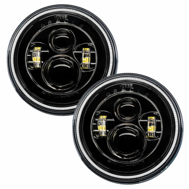 Oracle 7in High Powered LED Headlights - Black Bezel - Green - 5769-004