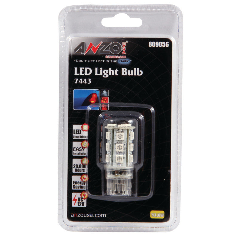 ANZO LED Bulbs Universal 7445 Amber - 18 LEDs 1 3/4in Tall - 809056