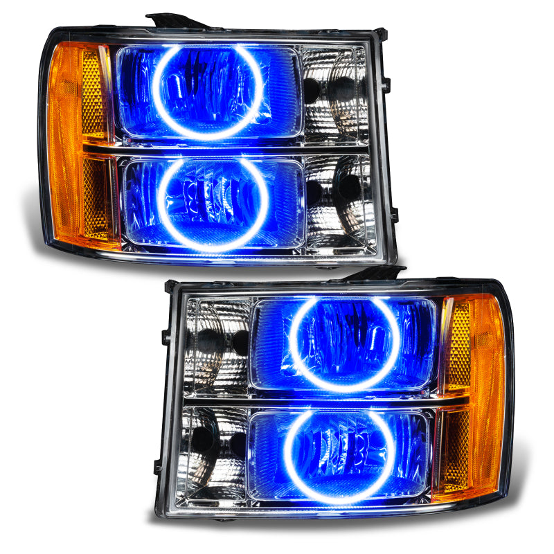 Oracle Lighting 07-13 GMC Sierra Pre-Assembled LED Halo Headlights - Blue SEE WARRANTY - 8165-002