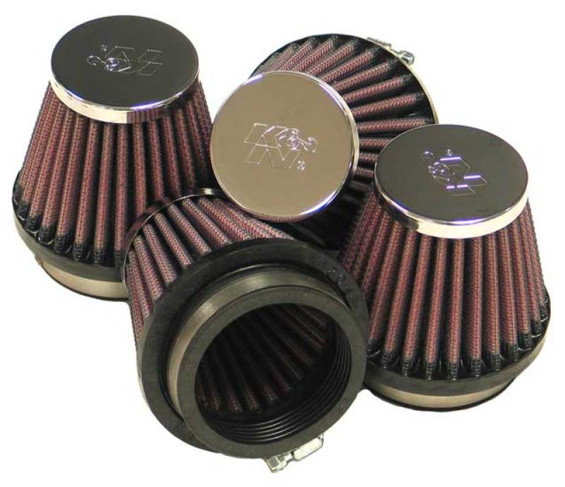 K&amp;N Universal Chrome Filter 2.125 in Flange ID / 3in Base OD / 2in Top OD / 2.75in H (4 per box) - RC-2344
