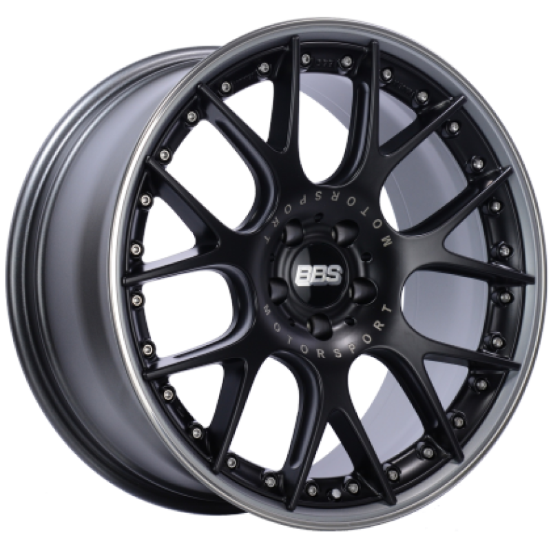 BBS CH-RII 21x9.5 5x112 Satin Black Wheel w/ Polished SS Lip w/ Motorsport Etch - CH614BPPO-MTSP