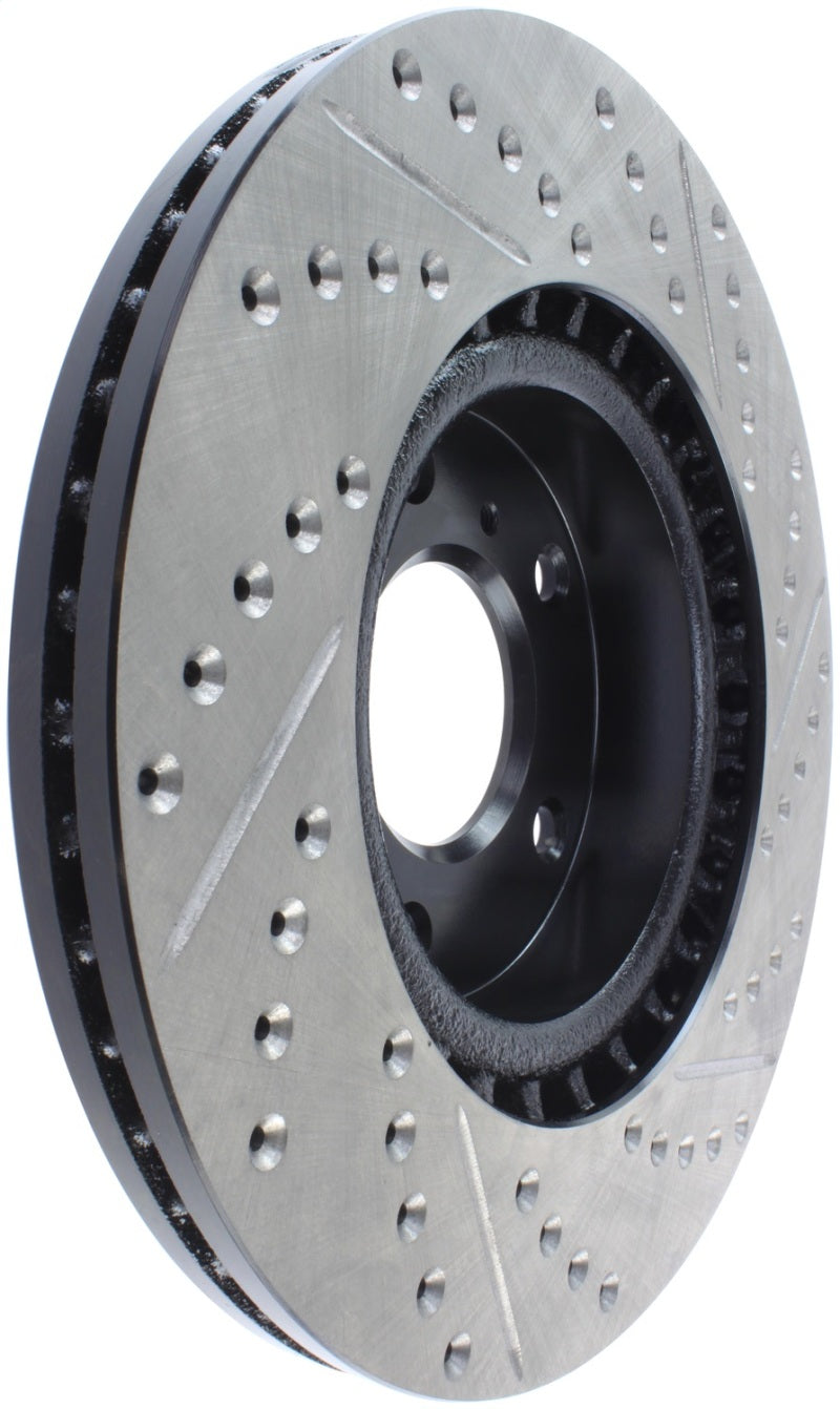 StopTech 1/02-05 Infiniti G35 (alloy disc) / 6/02-05 Nissan 350Z Slotted &amp; Drilled Right Front Rotor - 127.42074R