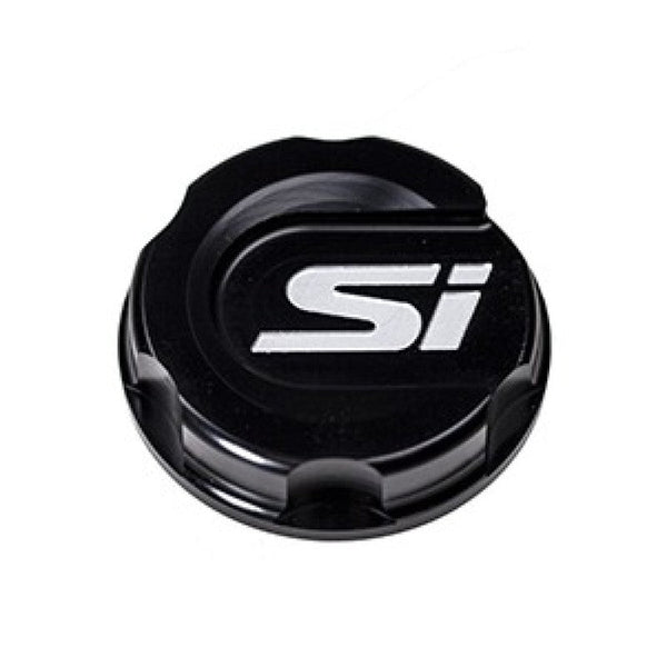 Turbo XS 2016+ Honda Civic Black Oil Cap - HC-OC-BLK-SI for 2017-2021 Honda Civic Si - front view